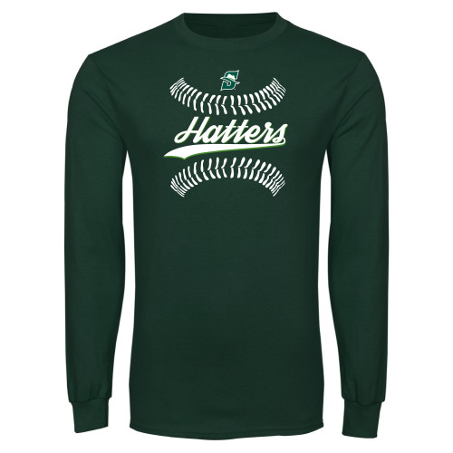  Dark Green Long Sleeve T Shirt - Softball Seams