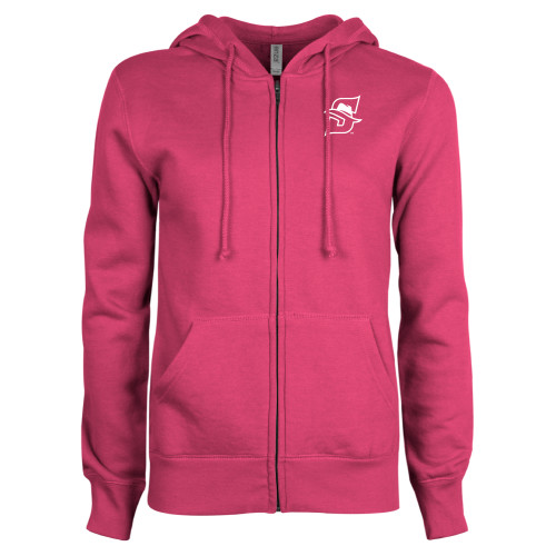  ENZA Womens Fuchsia Fleece Full Zip Hoodie - Primary logo