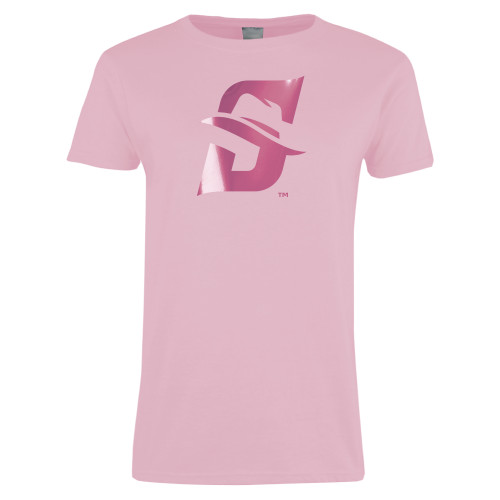  Womens Pink Short Sleeve Tee - Primary logo Foil