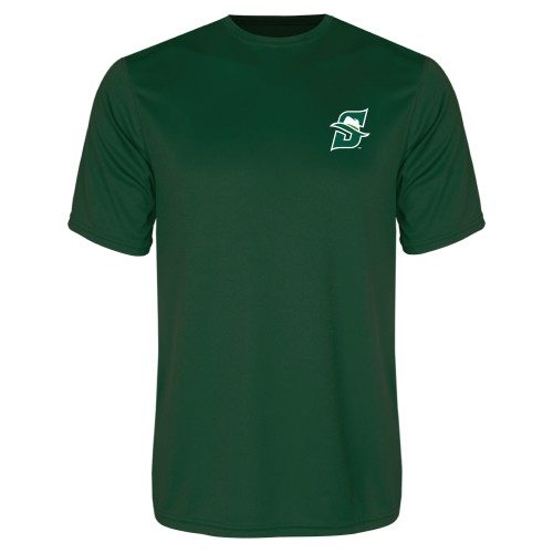  Dark Green Performance Tee - Primary logo