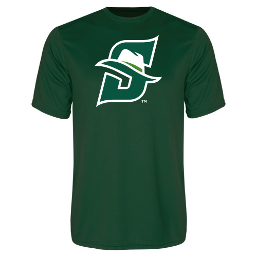  Dark Green Performance Tee - Primary logo