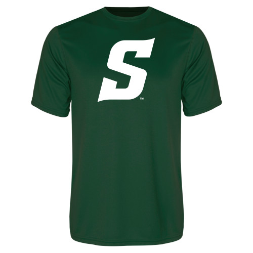  Dark Green Performance Tee - Secondary Logo