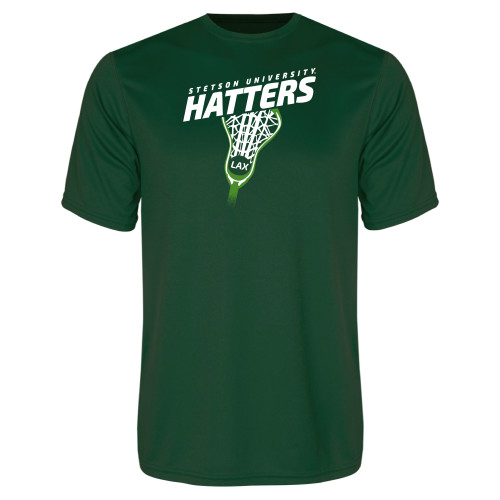  Dark Green Performance Tee - Lacrosse Stick