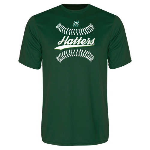  Dark Green Performance Tee - Softball Seams