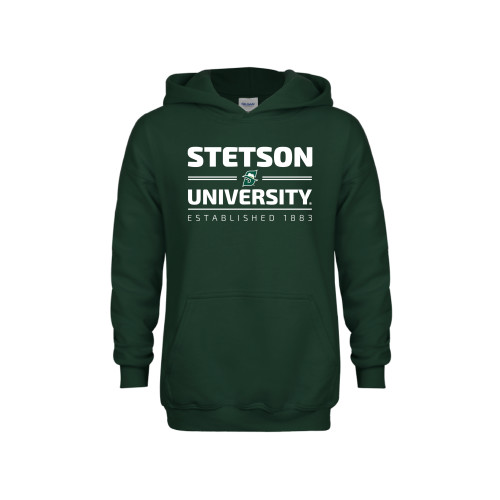  Youth Dark Green Fleece Hoodie - Stetson University Est 1883