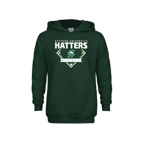  Youth Dark Green Fleece Hoodie - Baseball Diamond