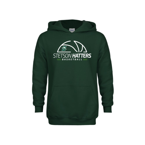  Youth Dark Green Fleece Hoodie - Stetson Hatters Basketball