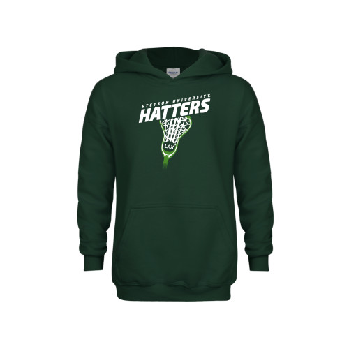  Youth Dark Green Fleece Hoodie - Lacrosse Stick