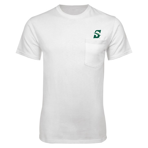 White T-Shirt w/Pocket - Primary logo