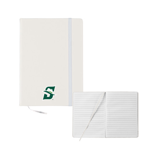  5x7 White Hard Cover Journal - Primary logo