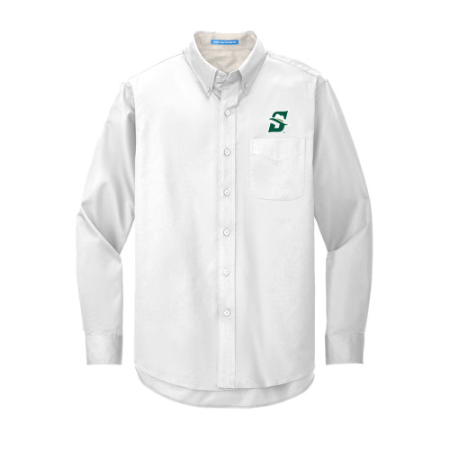  White Twill Button Down Long Sleeve - Primary logo