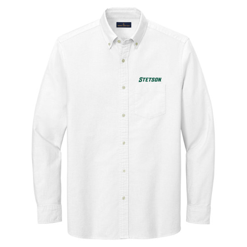  Brooks Brothers Mens White Casual Oxford Cloth Shirt - Stetson