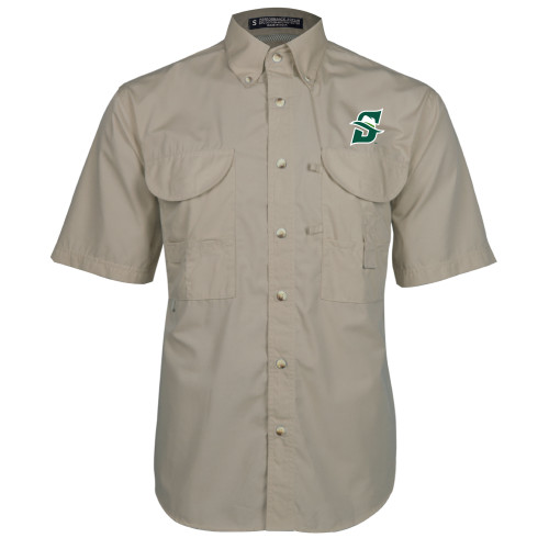  Khaki Fishing Shirt Performance Short Sleeve - Primary logo