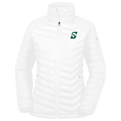  Columbia Womens White Powder Lite Jacket - Primary logo