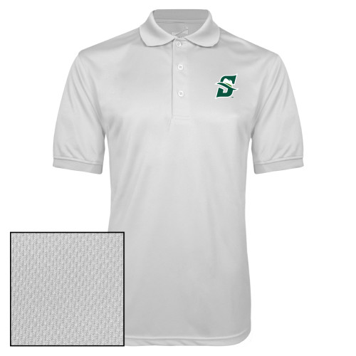  White Dry Mesh Polo - Primary logo