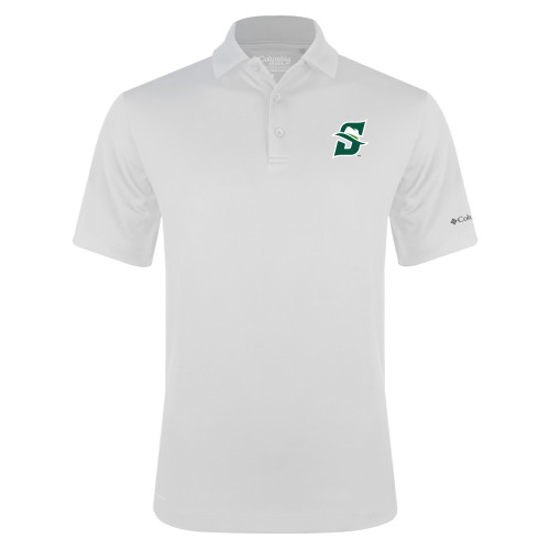  Columbia White Omni Wick Drive Polo - Primary logo
