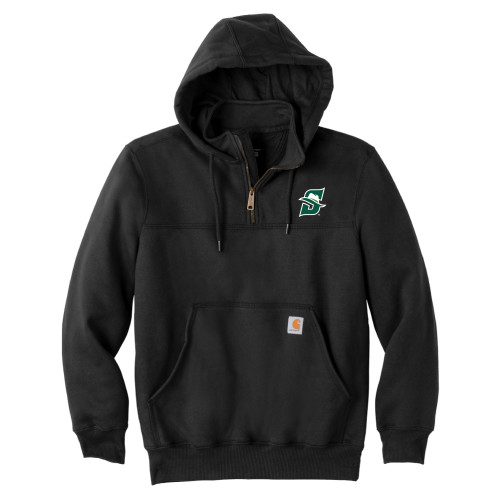  Carhartt Black Rain Defender Paxton Hooded Zip Sweatshirt - Primary logo