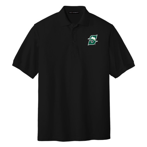  Black Silk Touch Polo - Primary logo