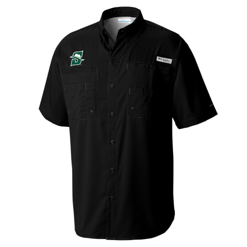  Columbia Black Tamiami Performance Short Sleeve Shirt - Primary logo