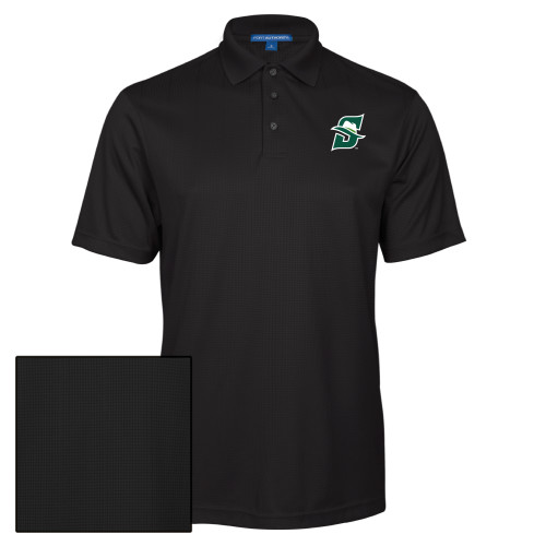  Black Performance Fine Jacquard Polo - Primary logo
