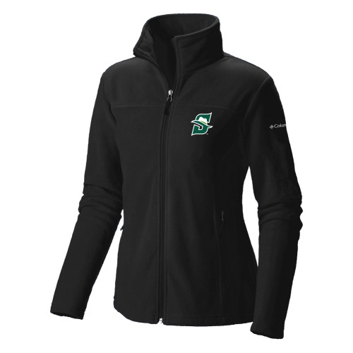  Columbia Womens Full Zip Black Fleece Jacket - Primary logo