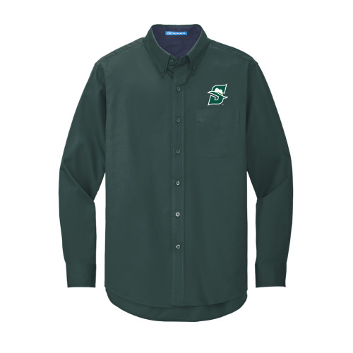  Dark Green Twill Button Down Long Sleeve - Primary logo
