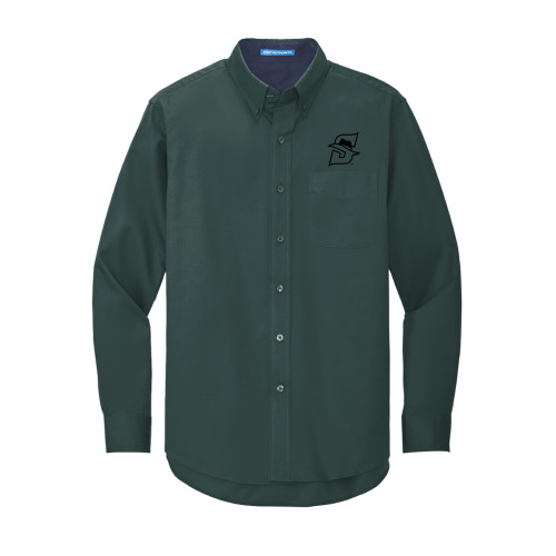  Dark Green Twill Button Down Long Sleeve - Primary logo