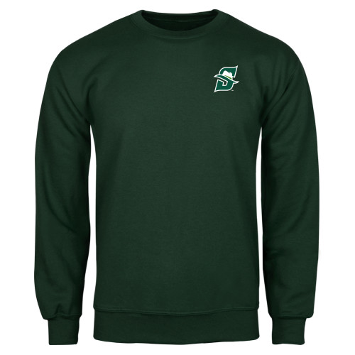  Dark Green Fleece Crew - Primary logo