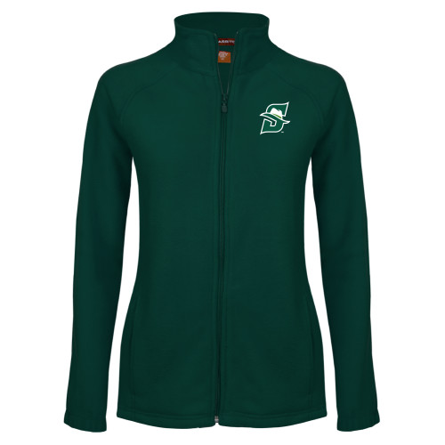  Womens Dark Green Fleece Full Zip Jacket - Primary logo