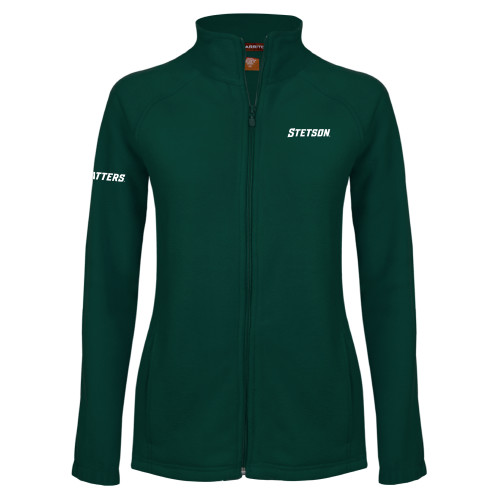  Womens Dark Green Fleece Full Zip Jacket - Stetson