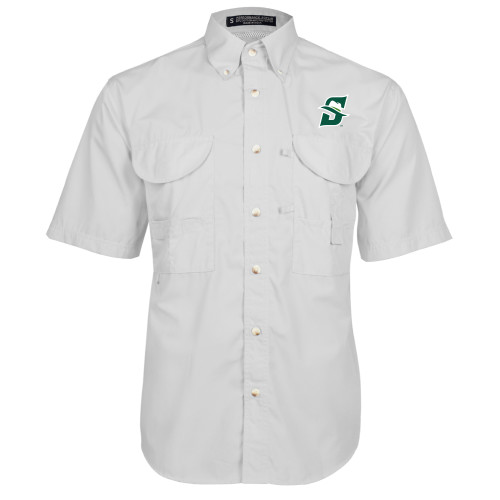  White Fishing Shirt Performance Short Sleeve - Primary logo