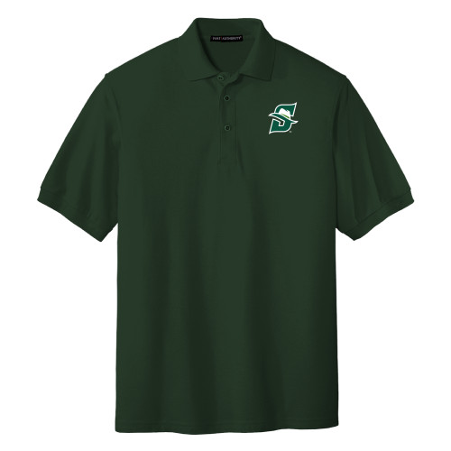  Dark Green Silk Touch Polo - Primary logo