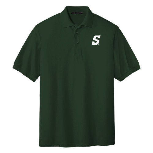  Dark Green Silk Touch Polo - Secondary Logo