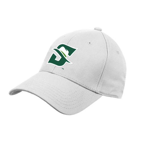  White Structured Adjustable Pro Style Hat - Primary logo