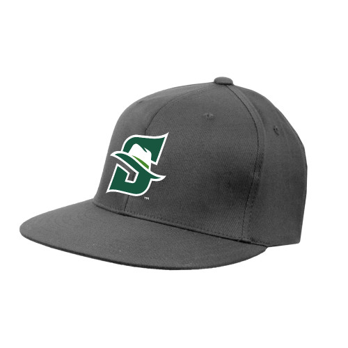  Charcoal Flat Bill Snapback Hat - Primary logo