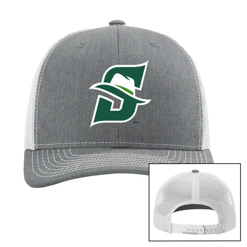  Richardson Heather Grey/Light Grey Trucker Hat - Primary logo