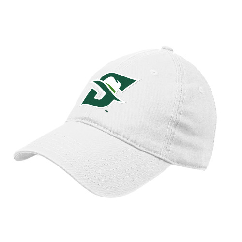  White Unstructured Adjustable Low Profile Hat - Primary logo