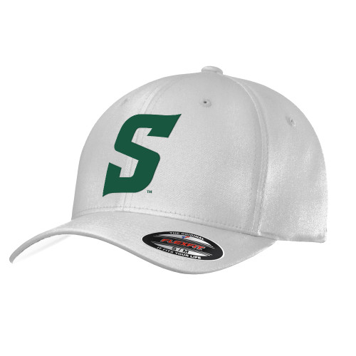  White Flexfit Structured Low Profile Hat - Secondary Logo