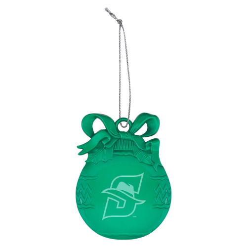  Green Bulb Ornament - Primary logo Engraved