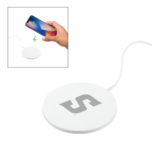  Ultra Thin Wireless White Charging Pad - Secondary Logo Engraved