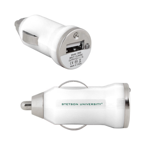  On the Go White Car Charger - Stetson University