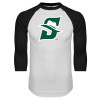 Thumbnail image for  White/Black Raglan Baseball T Shirt