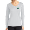 Thumbnail image for  Womens White Performance Long Sleeve V Neck Shirt