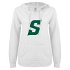 Thumbnail image for  ENZA Womens White V Notch Raw Edge Fleece Hoodie
