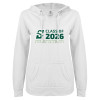 Thumbnail image for  ENZA Womens White V Notch Raw Edge Fleece Hoodie