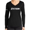 Thumbnail image for  Womens Black Performance Long Sleeve V Neck Shirt