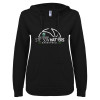 Thumbnail image for  ENZA Womens Black V Notch Raw Edge Fleece Hoodie