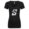 Thumbnail image for  Next Level Womens Black Ideal V Tee