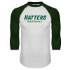 Thumbnail image for  White/Dark Green Raglan Baseball T Shirt