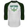 Thumbnail image for  White/Dark Green Raglan Baseball T Shirt
